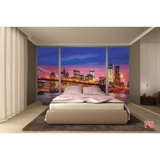 Wallpapers mural New York bridge window view Wallpapers mural New York bridge window view