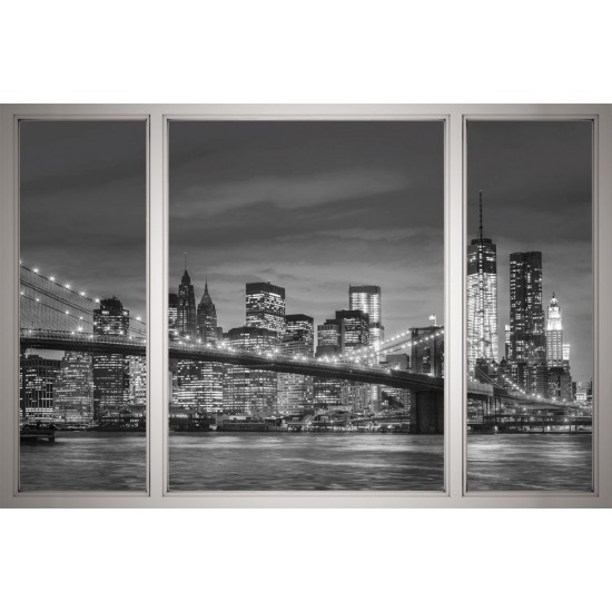 Wallpapers mural New York bridge window view grey Wallpapers mural New York bridge window view grey