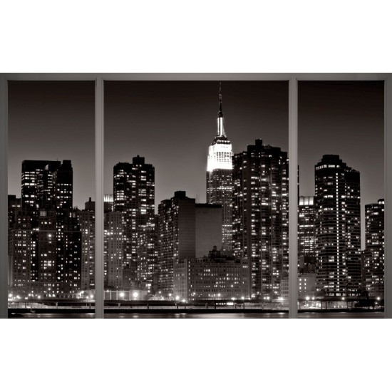 Wallpapers mural New York skyscrapers window view grey Wallpapers mural New York skyscrapers window view grey
