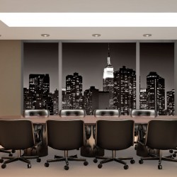 Wallpapers mural New York skyscrapers window view grey