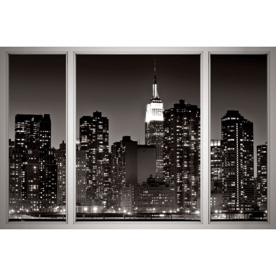 Wallpapers mural New York skyscrapers window view grey Wallpapers mural New York skyscrapers window view grey
