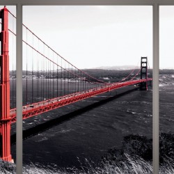 Wallpapers mural San Francisco bridge window view grey