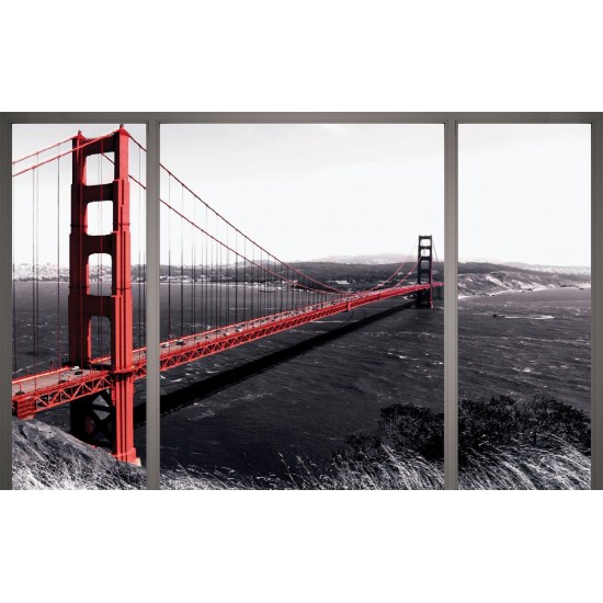 Wallpapers mural San Francisco bridge window view grey