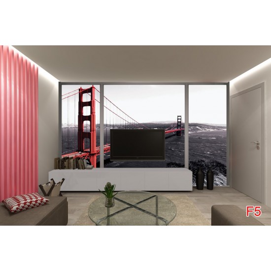 Wallpapers mural San Francisco bridge window view grey