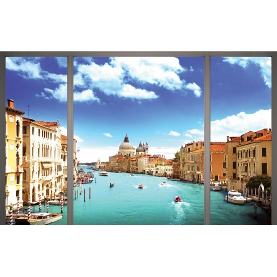 Wallpapers mural window view Grand Canal Venice Wallpapers mural window view Grand Canal Venice