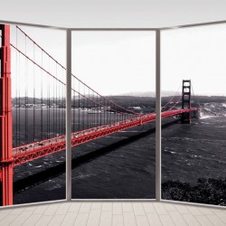 Wallpapers mural window the red bridge in San Francisco