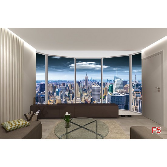 Wallpapers mural colourful window of Manhattan tower