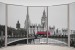 Wallpapers mural window view of London bridge with a red bus