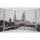 Wallpapers mural window view of London bridge with a red bus Wallpapers mural window view of London bridge with a red bus