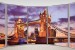 Wall mural window view Tower bridge in London in purple