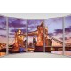 Wall mural window view Tower bridge in London in purple