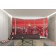 Wallpapers mural window of Manhattan in red Wallpapers mural window of Manhattan in red