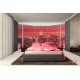 Wallpapers mural window of Manhattan in red Wallpapers mural window of Manhattan in red