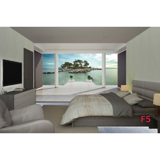 Photo mural beautiful view of the room on a deserted island