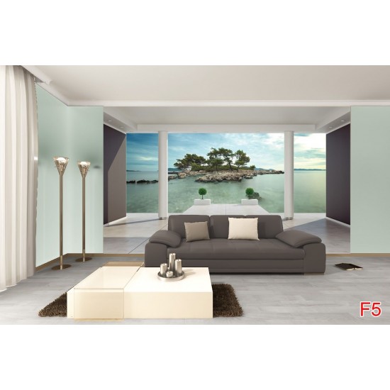 Photo mural beautiful view of the room on a deserted island