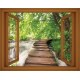 Wallpapers mural forest pathway near the river - 3 colours