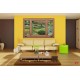 Photo mural wooden windows overlooking a garden