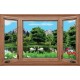 Photo mural wooden windows view out of lake with swans