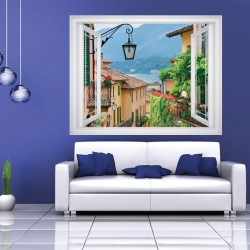 Wallpapers mural Mediterranean street view window - 3 colours