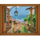 Wallpapers mural Mediterranean street view window - 3 colours