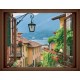 Wallpapers mural Mediterranean street view window - 3 colours