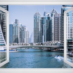 Wallpapers mural panoramic view sunny Dubai - 3 colours