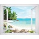 Wallpapers mural window in 3 colors frames view tropic
