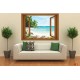 Wallpapers mural window in 3 colors frames view tropic