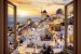 Wallpapers mural Window in 3 color view Santorini sunset