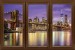 Photo mural window 3 wings with night views Brooklyn Bridge