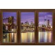 Photo mural window 3 wings with night views Brooklyn Bridge Photo mural window 3 wings with night views Brooklyn Bridge