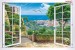 Wall murals white window with a marine urban landscape