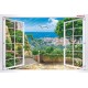 Wall murals white window with a marine urban landscape