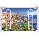 Wall murals white window with a marine urban landscape