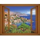 Wallpapers mural window view of greek island - 3 colours