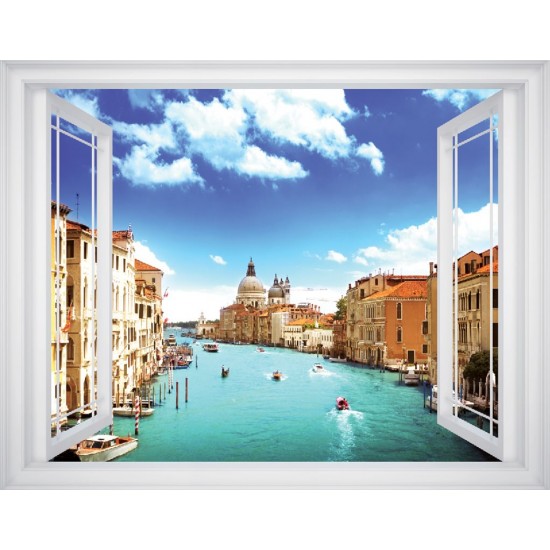 Wallpapers mural window view from Venice - 3 colours