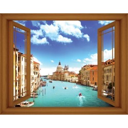Wallpapers mural window view from Venice - 3 colours