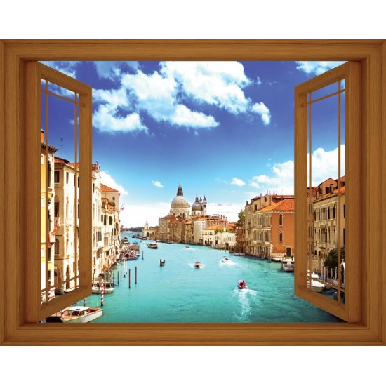 Wallpapers mural window view from Venice - 3 colours