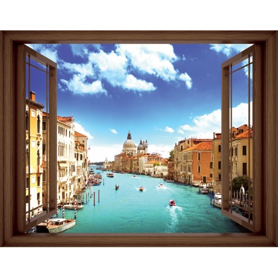 Wallpapers mural window view from Venice - 3 colours