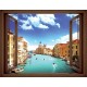 Wallpapers mural window view from Venice - 3 colours