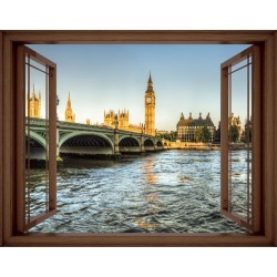 Wallpapers mural window view of London - 3 colours
