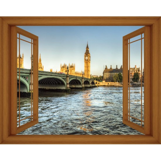 Wallpapers mural window view of London - 3 colours