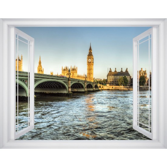 Wallpapers mural window view of London - 3 colours