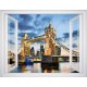 Wallpapers mural window view of London Tower bridge - 3 colours