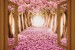Wallpapers mural window view with pink trees - 3 colours