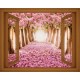 Wallpapers mural window view with pink trees - 3 colours Wallpapers mural window view with pink trees - 3 colours