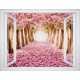 Wallpapers mural window view with pink trees - 3 colours Wallpapers mural window view with pink trees - 3 colours