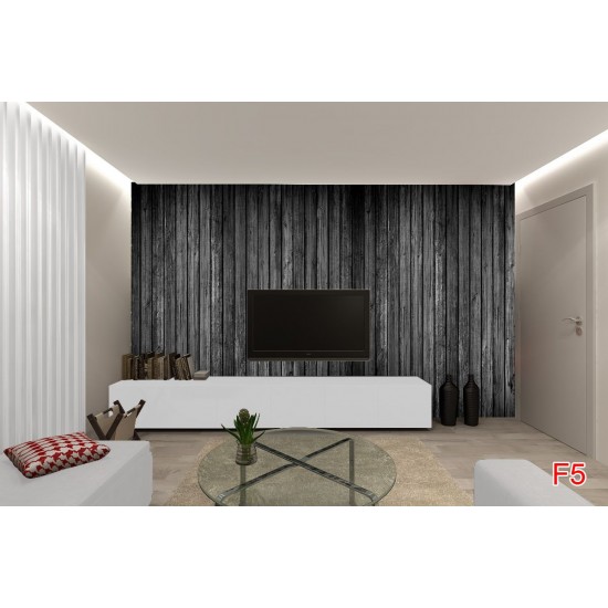 Photo mural black tree with stacked beams Photo mural black tree with stacked beams