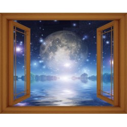 Wallpapers mural window abstract view of planet Earth in 3 colors