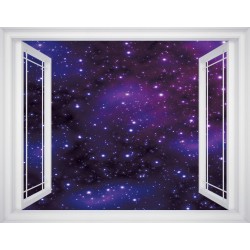 Wallpapers mural window view star sky in 3 colors